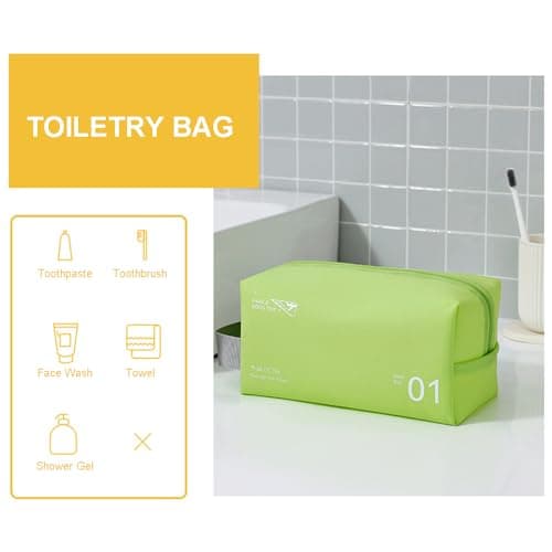 Lkw Ogechi PVC Waterproof Toiletry Bag, Portable Travel Makeup Bag with Handle, Lightweight Cosmetic Bags, Small Travel Wash Bags for Women and Men, Swimming, Gym — view 5