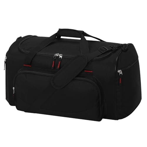 LONALIA 45L Sports Holdall Bags for Men, Gym Duffle Bag, Black