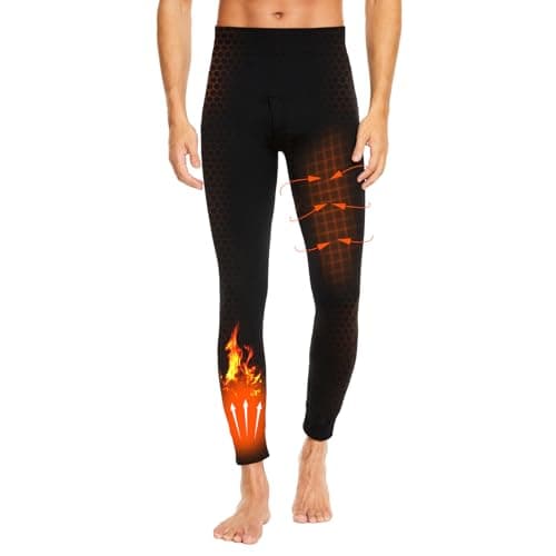 SIMIYA Thermal Underwear Mens Long Johns, Thermal Leggings Bottoms for Men, Fleece-Lined Base Layer Trousers for Daily Wear, Winter Outdoor