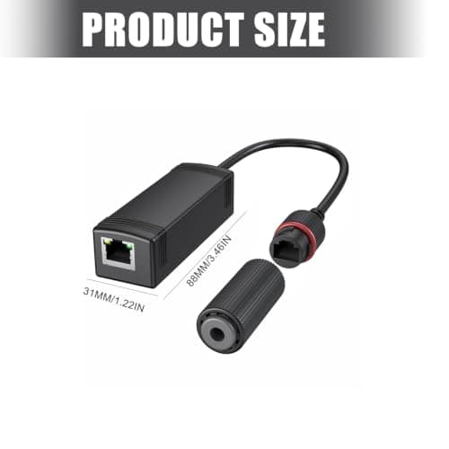 Water-Resistant Inline 48 to 24Volt Passive PoE Converter, 100M — view 3