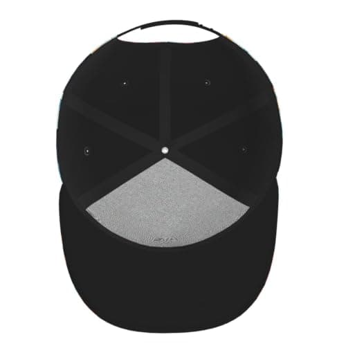 YYHHAOFA Unisex Flat Brim Cap, Adjustable Polyester Baseball Hat Black — view 4