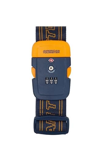 American Tourister - Luggage Strap with TSA Lock, Secure Suitcase Belt for Travel, Dark Blue/Orange — view 2