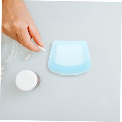 OUNONA Pill Pouch Organizer, Silicone Pill Bags Reusable Medicine Case with Airtight Resealable Slide Lock for Pills Travel Small Items Clear Blue — view 3