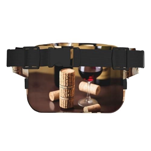 Wine cork print Womens Fanny Pack Everyday Hip Pouch Waist Bag for Travel Outdoor Running Hunting for Adult, Black, One Size — view 2