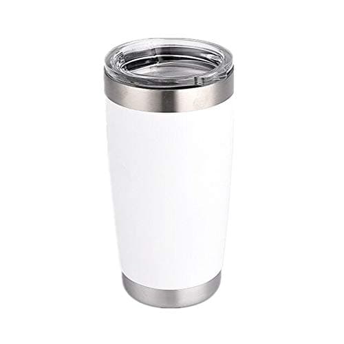 Gteller 20 oz Stainless Tumbler, Double Wall Stainless Steel Insulated Travel Mug for Keep Hot and Cool (White)