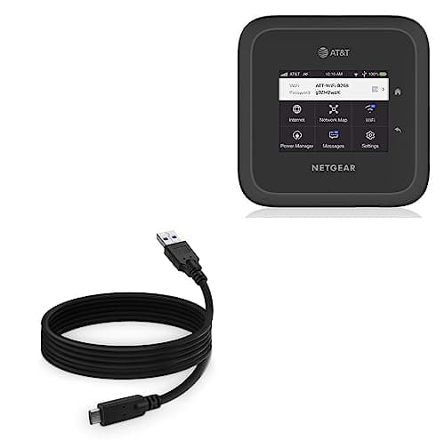 BoxWave Cable Compatible with Netgear Nighthawk M6 Pro Mobile Hotspot (MR6500) - DirectSync - USB 3.0 A to USB 3.1 Type C, USB C Charge and Sync Cable - 6ft - Black