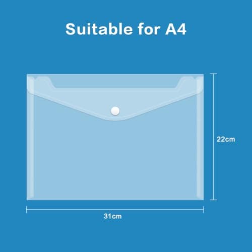 Plastic Wallets, 6Pack A4 Documents Popper Wallet File Folders — view 6