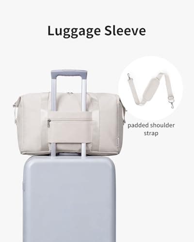 Narwey for Easyjet Cabin Bag 45x36x20 New Easyjet Underseat Foldable Hospital Bag Weekend Overnight Bags for Women Travel Duffel Carry on Luggage for Men 25L (Beige) — view 5