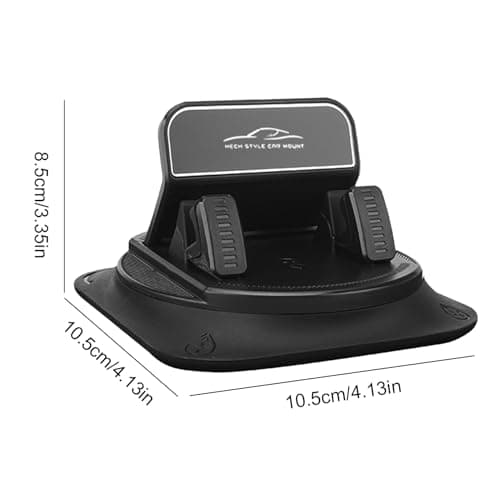 Dashboard Phone Stand, Silicone Mat Mount, Adhesive Base, Vertical Horizontal Use, Automotive Organizer, Compatible with Minivan Caravan Sedan Pickup Truck, 4.13x4.13x3.35in — view 5