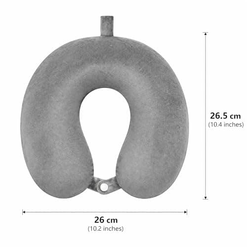 Boyfield Travel Pillow Memory Foam Neck Pillow for Travel, Travel Pillow for Airplane, Travel Neck Pillow Essentials, Grey, 29x29CM — view 4