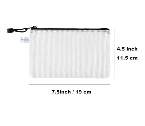 10 Pack A6 Mesh Zipper Wallets, TRANBO Small Zip-Lock Pouches for School Home & Office File Folder, Travel Document Storage, Luggage Items Organizer - 19 × 11.5 cm — view 2
