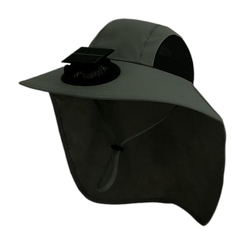 Solar Fan Sun Hat Fishing Hat with Fan Solar Powered Burgundy