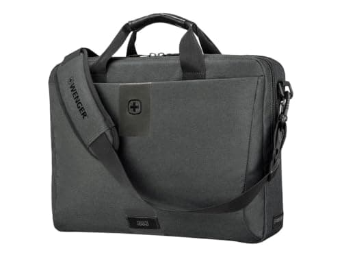 Wenger MX ECO Brief 16-Inch Laptop Bag – Recycled Materials, Padded Laptop Compartment, Spacious Organiser Pockets, Reinforced Handles, Padded Shoulder Strap, Professional Charcoal Design — view 3