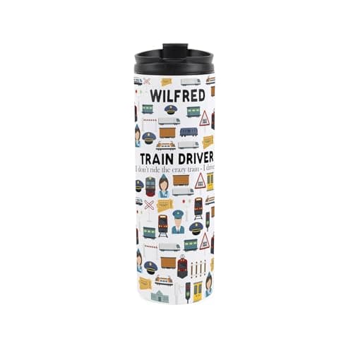 Custom Train Driver Travel Mug - Personalised Train Operator Gift - Reusable Stainless Steel Vacuum-Sealed Double-Walled Travel Flask 500ml (16 fl oz)