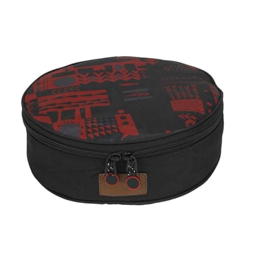 Helilyco Portable Tableware Storage Bag Camping Hiking, Wear-Resistant Pearl Cotton Tote Frying Pan Pot up to 23cm, for Compact Travel Cookware Pouch for Red — view 2