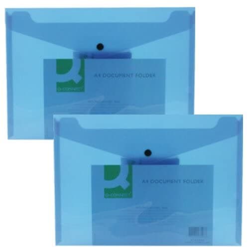 Q-Connect Polypropylene A4 Document Folder - Blue, Pack of 12 — view 5