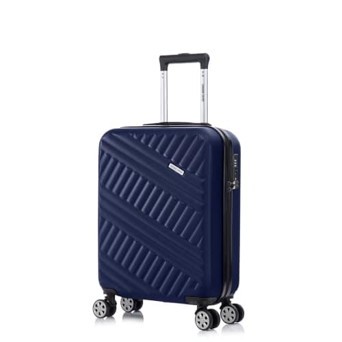 Luggage Depot Hand Luggage, 55x38x20cm Carry On with TSA Lock, Navy Blue