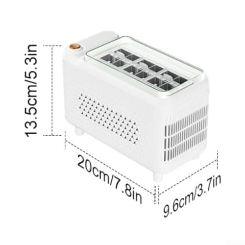 Posheliox Portable Car Ice Maker 12V Compact Ice Machine for Road Trip Outdoor Use with Quick Freeze Function and ABS Build White(White 12) — view 2