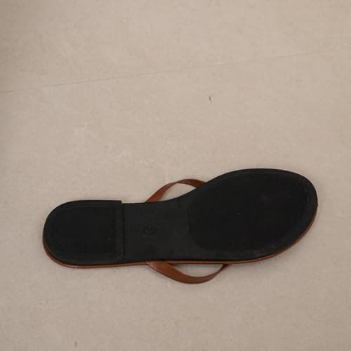Arestory Faux Leather Flip Flops for Women Summer Sandals with Arch Support Ladies Casual Slippers Summer Beach Walking Thong Cushion Slip On Sliders Comfortable Slide Toe Post Indoor Outdoor Mules — view 4