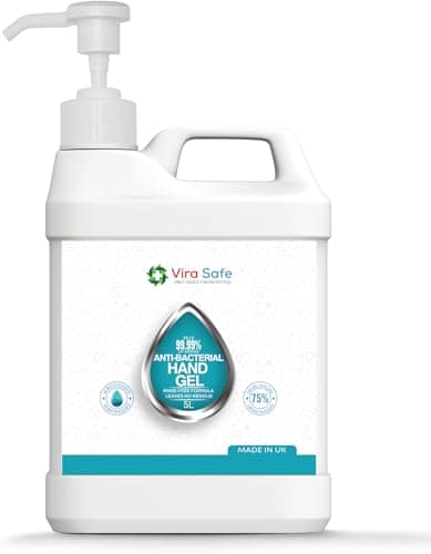 5 Litre Hand Sanitiser Gel 70% Alcohol UK Brand 5000ml Vira Safe Sanitizer 5L HandGel — view 2