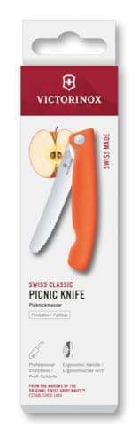 Victorinox Swiss Classic Folding Picnic Knife, 11cm Serrated Blade, Orange — view 4