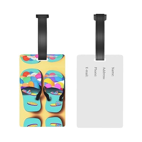 Funny Flip Flops Slippers Art Sandals TSA-Approved Luggage Tags for Suitcases - Personalized Bag Tags for Luggage, Travel Tags for Suitcases — view 5