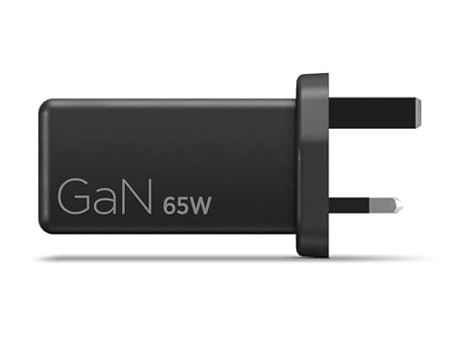 Lenovo 65W Mini USB-C GaN Charger | Ultra‑Compact, Lightweight, Portable | UK Plug, 1 x 2m USB-C Cable Included | Black