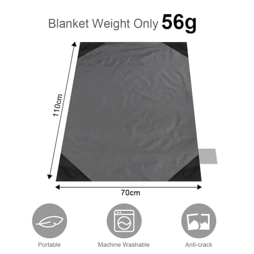 Ainiv Picnic Blanket, Mini Pocket Beach Mat 70 x 110 cm (1-2 People) — view 3