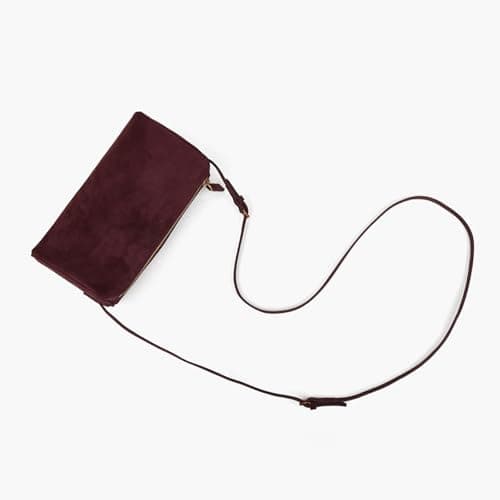 DONNAIN Suede Bag for Women Leather Crossbody Bag Ladies (Burgundy) — view 6