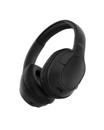 Belkin SoundForm Surround Bluetooth Over-Ear Headphones, Environmental Noise Cancelling Headphones, Wireless with 60H Playtime and Soft Ear Cups for iPhone, Galaxy, iPad, Travel, Home or Office, Black