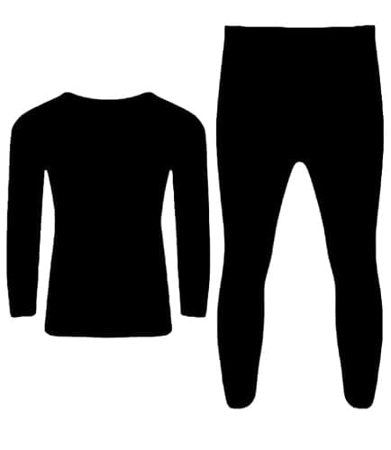 ANZEE Men’s Thermal Underwear Set – Ultra Soft Warm Long Johns Adult Base Layer Top & Bottom Lightweight Stretchable Moisture Wicking for Winter and Outdoor Activites (Black Pack of 1, 8-9 Years)