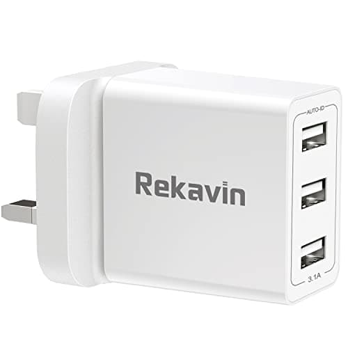 USB Plug,Multi USB Plug Adaptor UK 5V/3A for iPhone Charger Head,Multiple Port Dual Charging Adapter UK Triple Way 3 Pin Double Main Charge for iPhone 16 15 14 13 12 11 X XR XS 8 7 6 6S 5 5S SE,iPad
