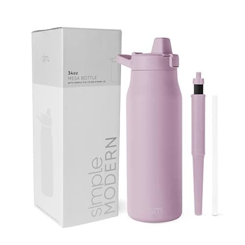 Simple Modern Filtered Water Bottle | Insulated Stainless-Steel Carbon Filter Travel Water Bottles | Reusable for Clean Drinking Water On The Go | 34oz, Lavender Mist