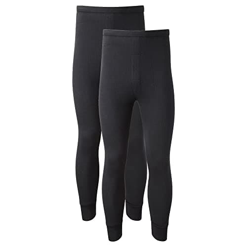 Heatwave® Pack of 2 Men's Thermal Trousers Long Johns Warm Underwear Baselayer Thermals, Medium Black — view 2