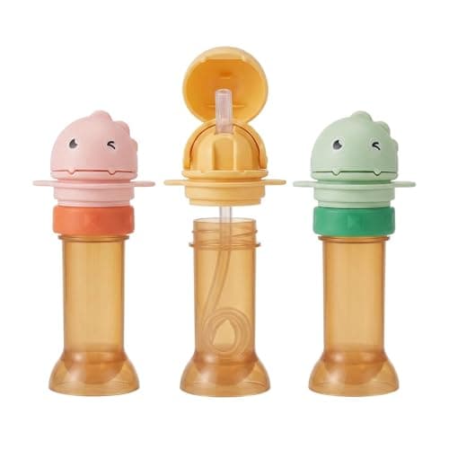 3Pack Water Bottle Spout Conversion Cap with Straw,Universal 2-in-1 Spill Proof Drink Converter, Reusable Leak-Proof Sippy Spout Adapter for Bottles, BPA Free, Portable, for Travel & Outdoor