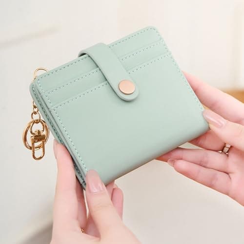 Wallet For Women Slim Bifold Rfid Blocking Credit Card Holder Wallets Zipper Pocket Purse With Id Window (Green One Size) — view 3
