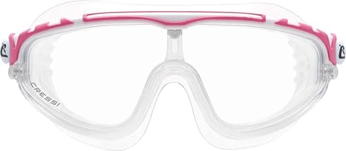 Cressi Skylight Swimming Goggles - Silicone Seal for Adult Swim Goggles - UV Anti-Fog Swimming Mask - Clear/Frame White Pink