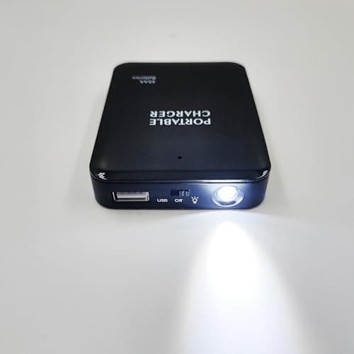 Battery Operated Phone Charger Emergency|USB Battery Powered Power Bank Portable 4 AA Batteries Powered Outlet (Black) — view 2