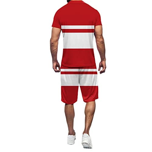 Mens Casual Sets 2 Piece Outfits Summer 2 Piece Outfits Fashion Casual Short Sleeve Polo Tracksuit Set for Men Sweat Outfit Sets Loungewear for Travel — view 3