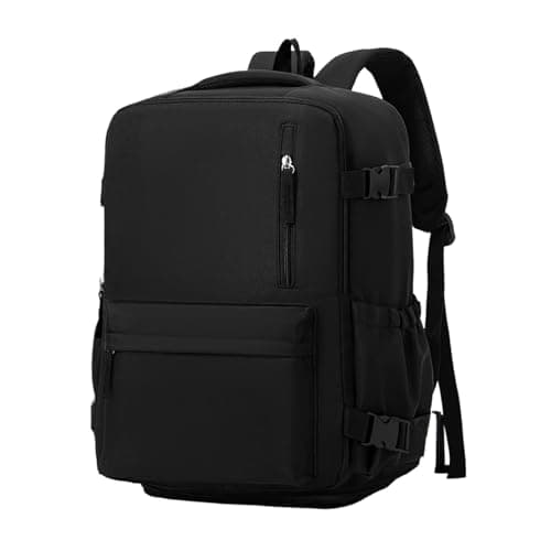 Treer Ryanair Cabin Bags 40x30x20cm Underseat Travel Backpack Cabin Bag Carry on Water Resistant Hand Luggage for Airplanes, Multiple Pockets Rucksack for Men and Women (Black,40x30x20cm)