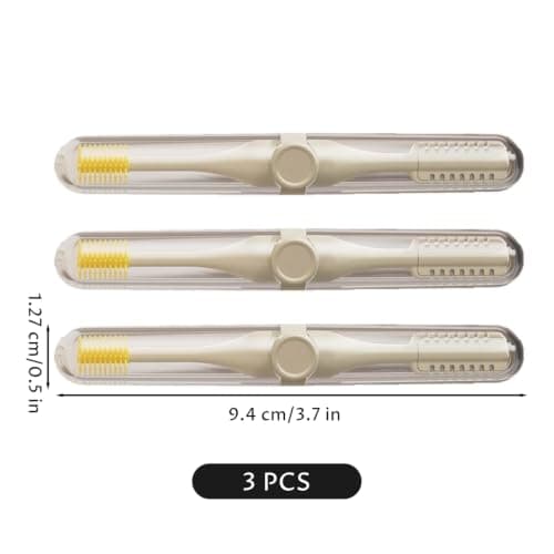 Nasal Hair Cutter for Men, 3pcs 2-in-1 Manual Nose Hair Trimmer & Ear Picker Set, Portable Nose Remover for Men & Women, Beige Nasal Cutter with Silicone Brush Daily & Travel Use — view 5