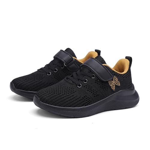 2026 Children's Girls Comfortable Fashion Trainers for Outdoor School Running Walking Travel, gold, 2 UK — view 5