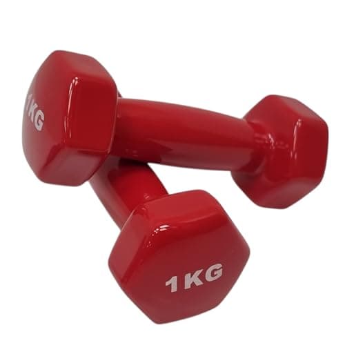 Chase Fitness 10kg Dumbbell Set Vinyl Coated Weights with Case – Home Gym Equipment for Women & Men – Hand Weights for Strength Training, Aerobics & Fitness Workout – Non-Slip Grip — view 2