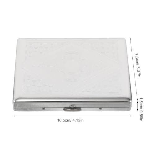OATIPHO Metal Cigarette Case Portable Protective Cigarette Wallet 2pcs with Double Sided Spring Clip, Retro Embossed Decorative Tin for Outdoor Breaks and Travel — view 2
