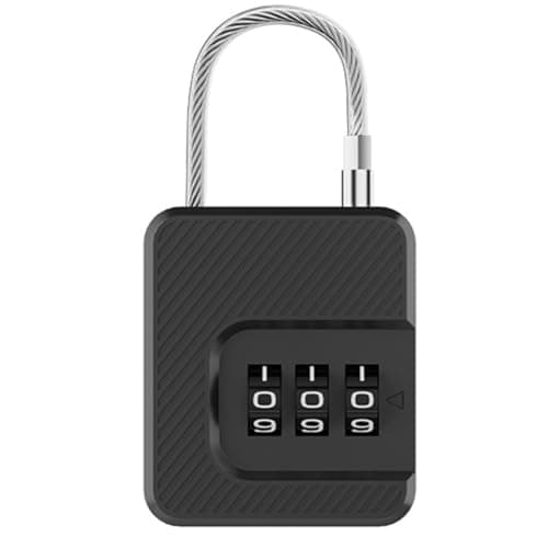 Jnchdghwa 3-Digit Combination Cable Lock Security Padlock Cable Lock with Flexible Steel Cable for Travel Luggage Suitcases, Bags 2 Pack — view 4