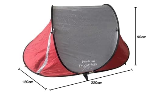 Festival Freestylers 2 person pop up tent, waterproof with sewn in ground sheet, light weight with handy carry case — view 6