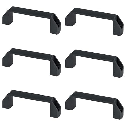DDHOMIN 6 Pcs Nylon Luggage Pull Handles – Black Rectangular Plastic Handle for Toolbox and Case (120mm)