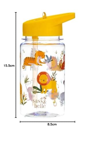 Sass & Belle Drink Up Savannah Safari Water Bottle - 400ml BPA-Free Kids Bottle with Straw – Reusable, Leakproof with Jungle Animal Print – Ideal for School, Travel, Sports & Outdoor Fun — view 4