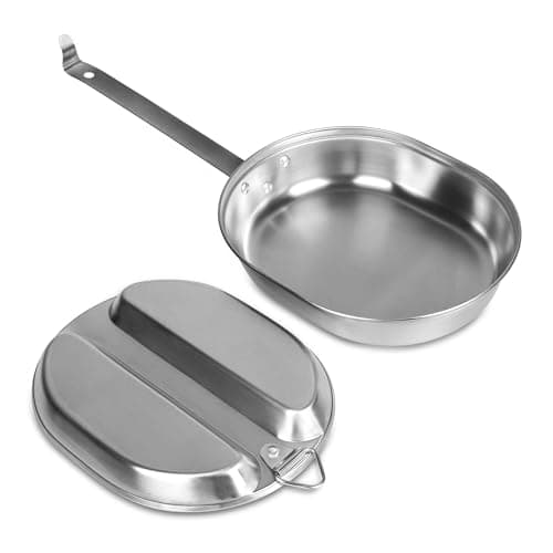 Goetland 304 Stainless Steel US Military Mess Kit Plate Set GI Type Outdoor Camping Hiking Picnic BBQ Beach — view 2