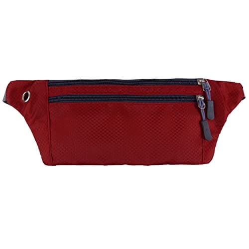 Red X Unisex Slim Discreet Security Waist Money Belt/Pouch (Red) — view 2